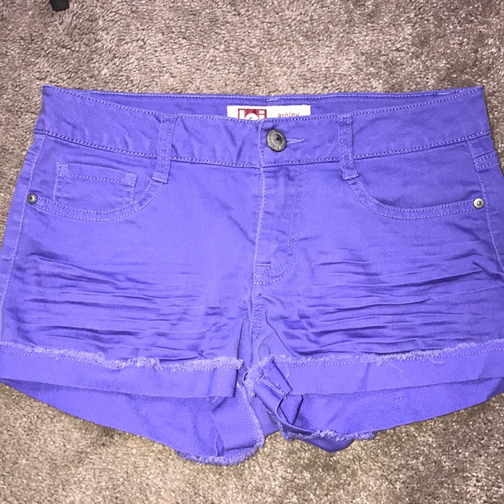Purple jean shorts